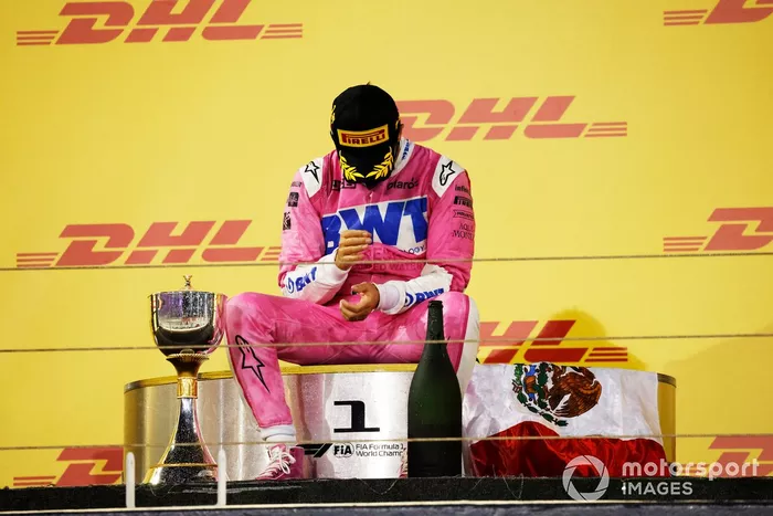 Podio: ganador de la carrera Sergio Pérez, Racing Point
