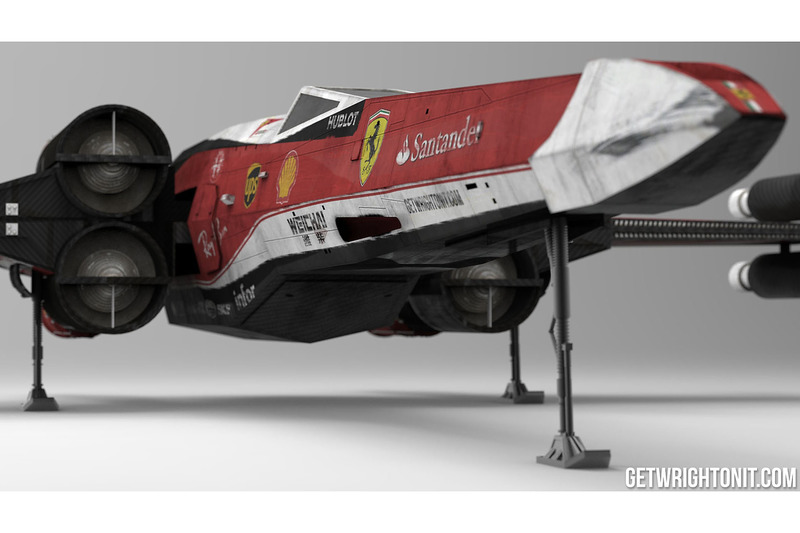 Star Wars X-Wing mit Ferrari-Design