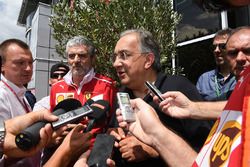 Maurizio Arrivabene, Ferrari Team Principal, Sergio Marchionne, CEO FIAT