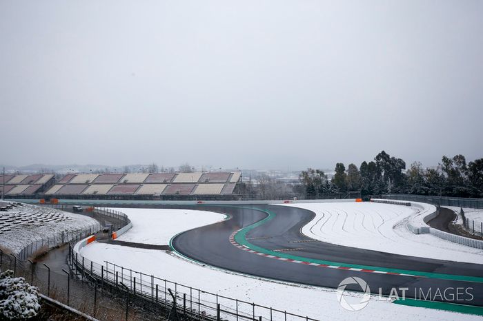 Nieve en el Circuit de Barcelona