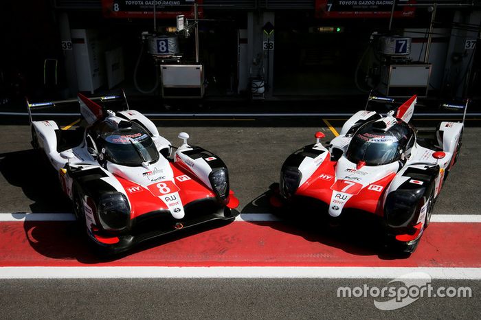 #8 Toyota Gazoo Racing Toyota TS050: Sébastien Buemi, Kazuki Nakajima, Fernando Alonso, #7 Toyota Gazoo Racing Toyota TS050: Mike Conway, Kamui Kobayashi, Jose Maria Lopez