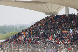 Fans in a packed grandstand