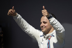 Felipe Massa, Williams FW40, op het podium na zijn laatste thuisrace