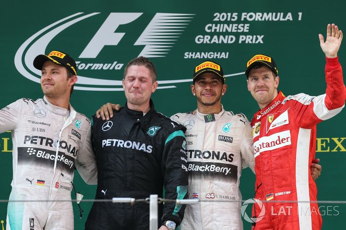 2015: 1.Lewis Hamilton, 2. Nico Rosberg, 3. Sebastian Vettel
