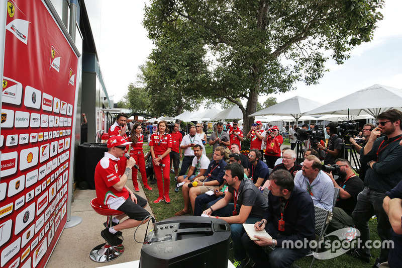 Kimi Raikkonen, Ferrari with the media