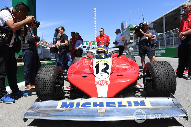 Jacques Villeneuve, Sky Italia, guida la Ferrari 312T3 1978 del padre, vincitrice nel GP del Canada