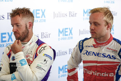 Sam Bird, DS Virgin Racing, Felix Rosenqvist, Mahindra Racing, in the press pen