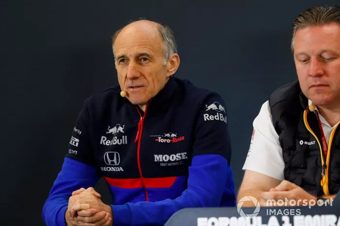 Franz Tost, Team Principal, Toro Rosso, and Zak Brown, Executive Director, McLaren 