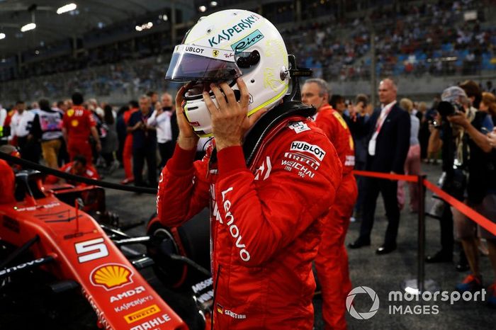 Sebastian Vettel, Ferrari, on the grid