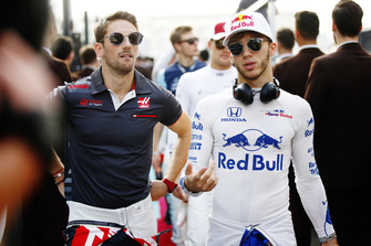 Romain Grosjean, Haas F1 Team ve Pierre Gasly, Scuderia Toro Rosso