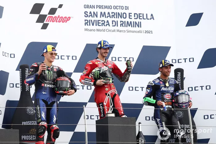Fabio Quartararo, Yamaha Factory Racing Francesco Bagnaia, Ducati Team Enea Bastianini, Esponsorama Racing MotoGP