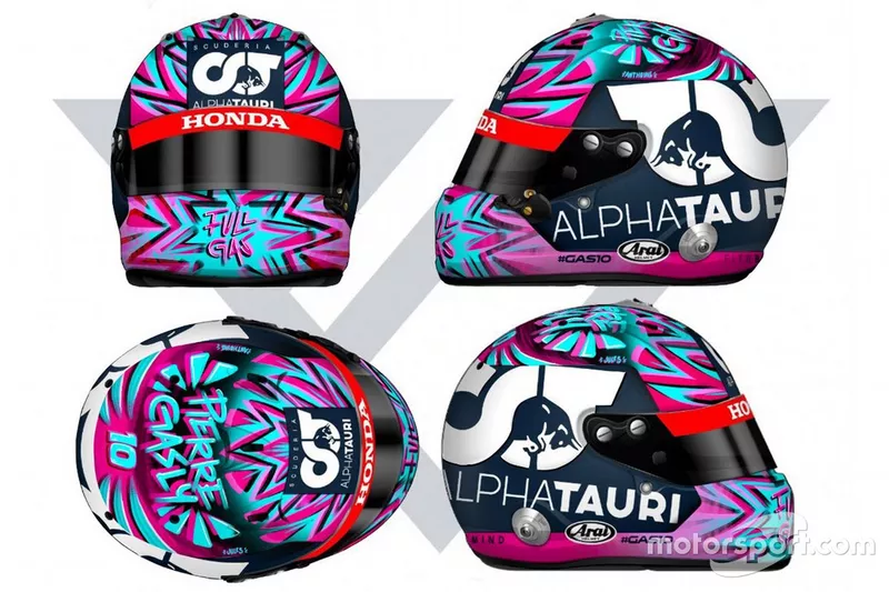 Casco de Pierre Gasly