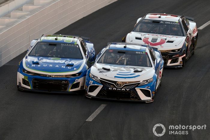 Christopher Bell, Joe Gibbs Racing, Toyota Camry Sirius XM, Daniel Suarez, TrackHouse Racing, Chevrolet Camaro Freeway Insurance, Austin Dillon, Richard Childress Racing, Chevrolet Camaro True Velocity