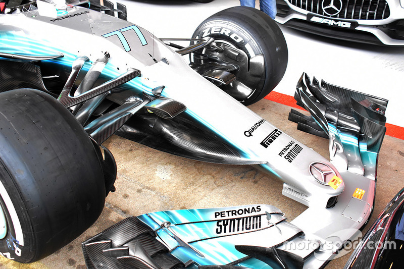 Mercedes AMG F1 W08, detalle delantero