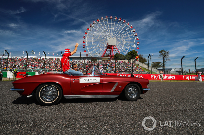 Sebastian Vettel, Ferrari on the drivers parade