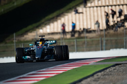 Lewis Hamilton, Mercedes AMG F1 W08 avec des équipements de mesure