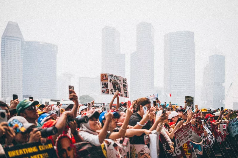 Fans gathered at the stage
