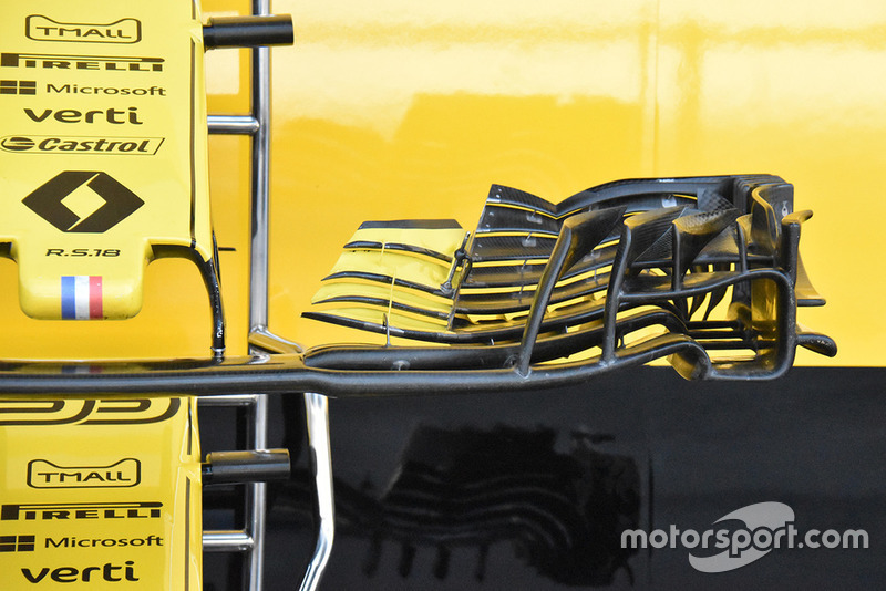 Vue détaillée de l'aileron avant de la Renault F1