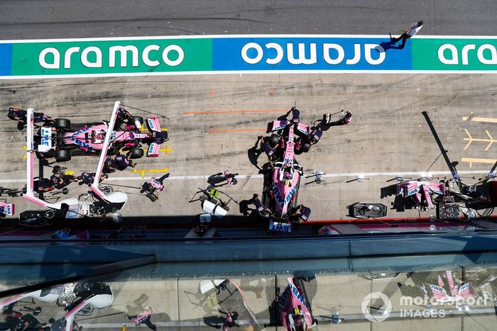 Lance Stroll, Racing Point RP20, Sergio Pérez, Racing Point RP20