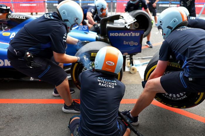 Entrenamientos en boxes de Williams