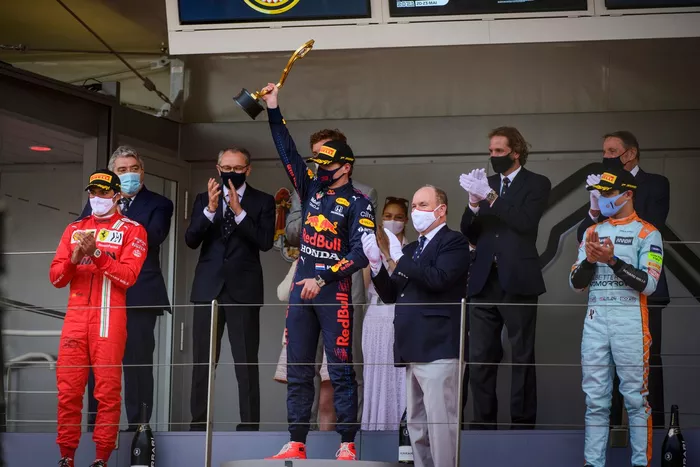 3- GP de Mónaco 2021  (23 años, 11 meses y 18 días): 3º Lando Norris, 2º Carlos Sainz, 1º Max Verstappen