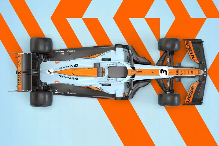 McLaren MCL35M con nueva decoración Gulf