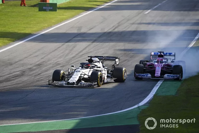 Daniil Kvyat, AlphaTauri AT01, Sergio Pérez, Racing Point RP20