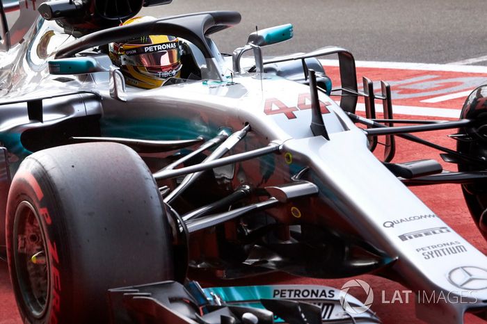 Lewis Hamilton, Mercedes AMG F1, with halo