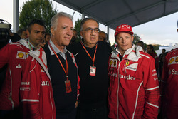Piero Lardi Ferrari, Ferrari Vice President, Sergio Marchionne, CEO FIAT, Kimi Raikkonen, Ferrari at