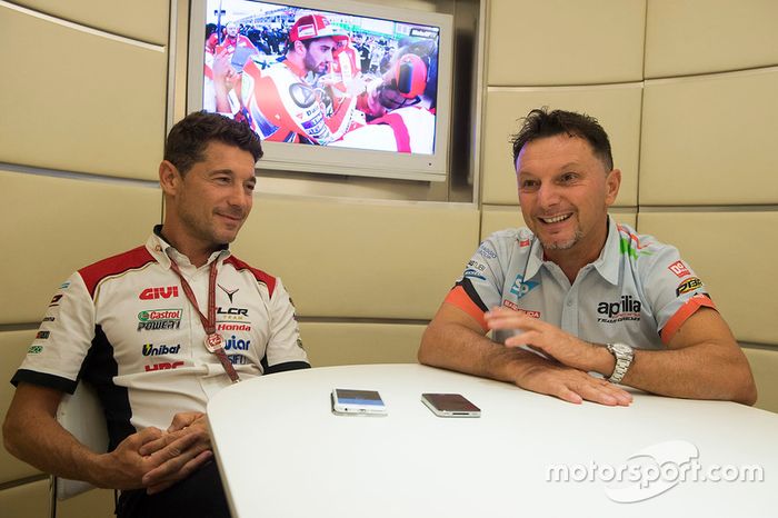 Lucio Cecchinello, Team LCR Honda director del equipo y Fausto Gresini, Aprilia Gresini Racing Team 
