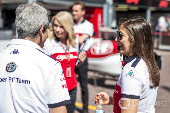 Tatiana Calderón, Sauber Test y Xevi Pujolar, Sauber