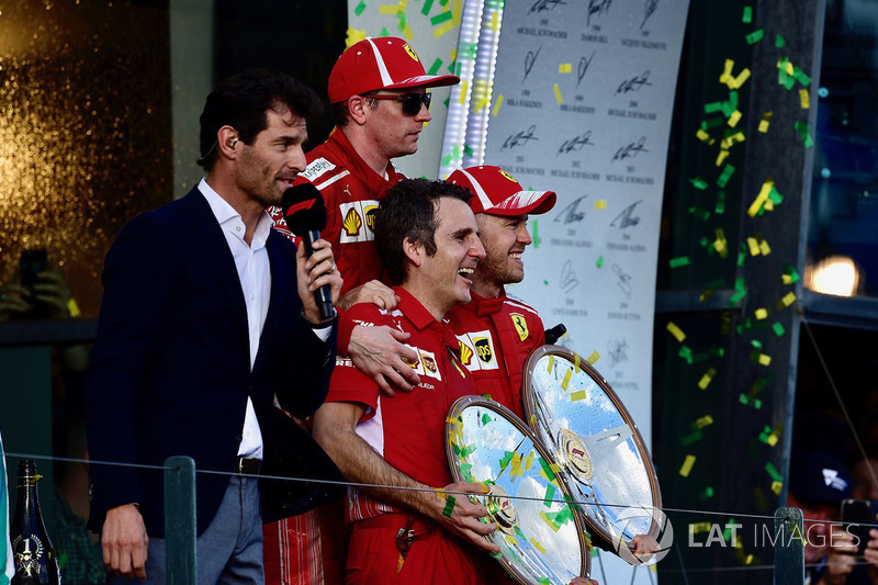 Sebastian Vettel, Ferrari and Kimi Raikkonen, Ferrari, Mark Webber