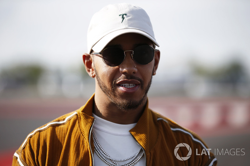 Lewis Hamilton, Mercedes AMG F1, opens the kart track