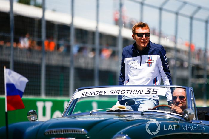 Sergey Sirotkin, Williams Racing, en el drivers parade