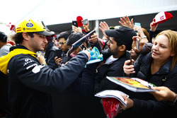 Carlos Sainz Jr., Renault Sport F1 Team, signs autographs for fans