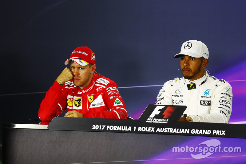 Sebastian Vettel, Ferrari, Lewis Hamilton, Mercedes AMG