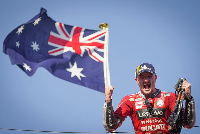 Podio: Ganador de la carrera Jack Miller, equipo Ducati