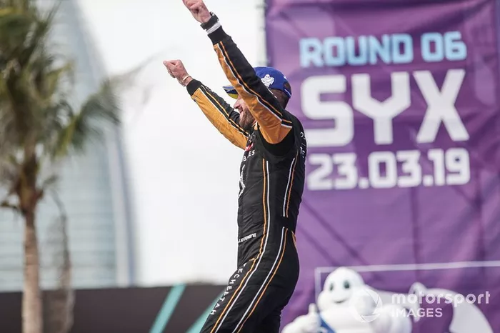 Jean-Eric Vergne, DS TECHEETAH, 1st position, celebrates on the podium