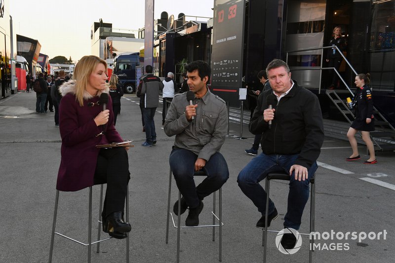 Rachel Brooks, Sky TV, Karun Chandhok, Sky TV and David Croft, Sky TV Commentator
