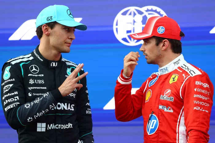 Charles Leclerc, Ferrari, George Russell, Mercedes
