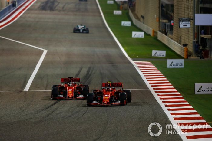 Charles Leclerc, Ferrari SF90, Sebastian Vettel, Ferrari SF90 por el liderato