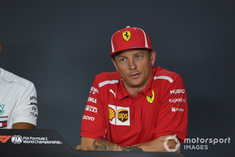 Kimi Raikkonen, Ferrari, nella conferenza stampa