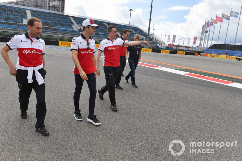 Charles Leclerc, Sauber walks the track