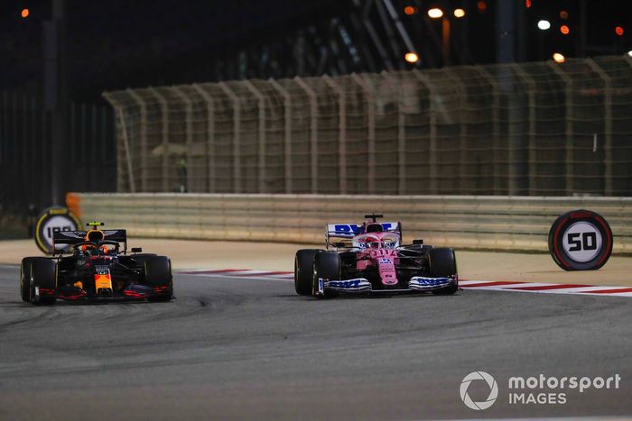 Sergio Pérez, Racing Point RP20, Alex Albon, Red Bull Racing RB16