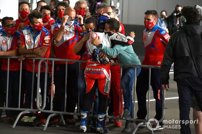 Tercer lugar Jorge Martín, Pramac Racing, father, manager