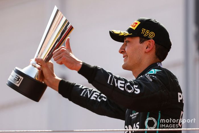 Podio: tercer lugar George Russell, Mercedes-AMG