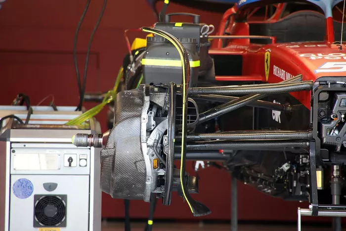 Détail du frein avant de la Ferrari SF-24