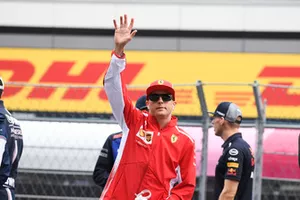 Kimi Raikkonen, Ferrari, durante la drivers parade