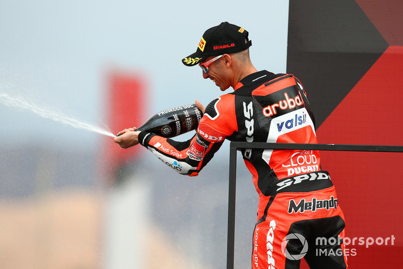 El segundo clasificado Marco Melandri, Aruba.it Racing-Ducati SBK Team