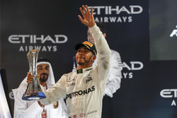 Podium: second place Lewis Hamilton, Mercedes AMG F1